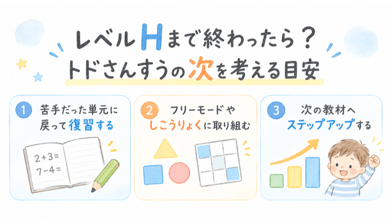 トドさんすうがレベルHまで終わったらやるべきこと