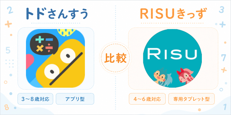 トドさんすうとRISUきっずの基本情報比較|アプリ vs 専用タブレット