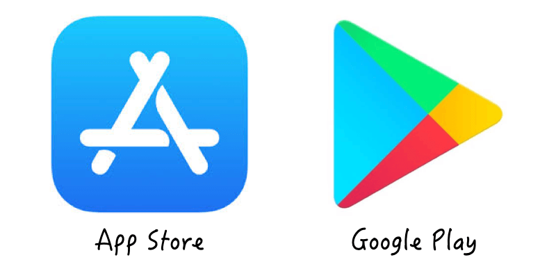 AppstoreとGooglePlayのアイコン