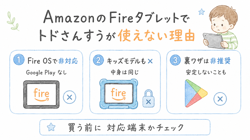 トドさんすうがAmazonのFireタブレットで使えない理由